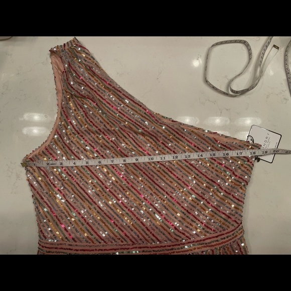 Laundry By Shelli Segal Pink and Gold Asymmetrical Dress - Picture 8 of 16